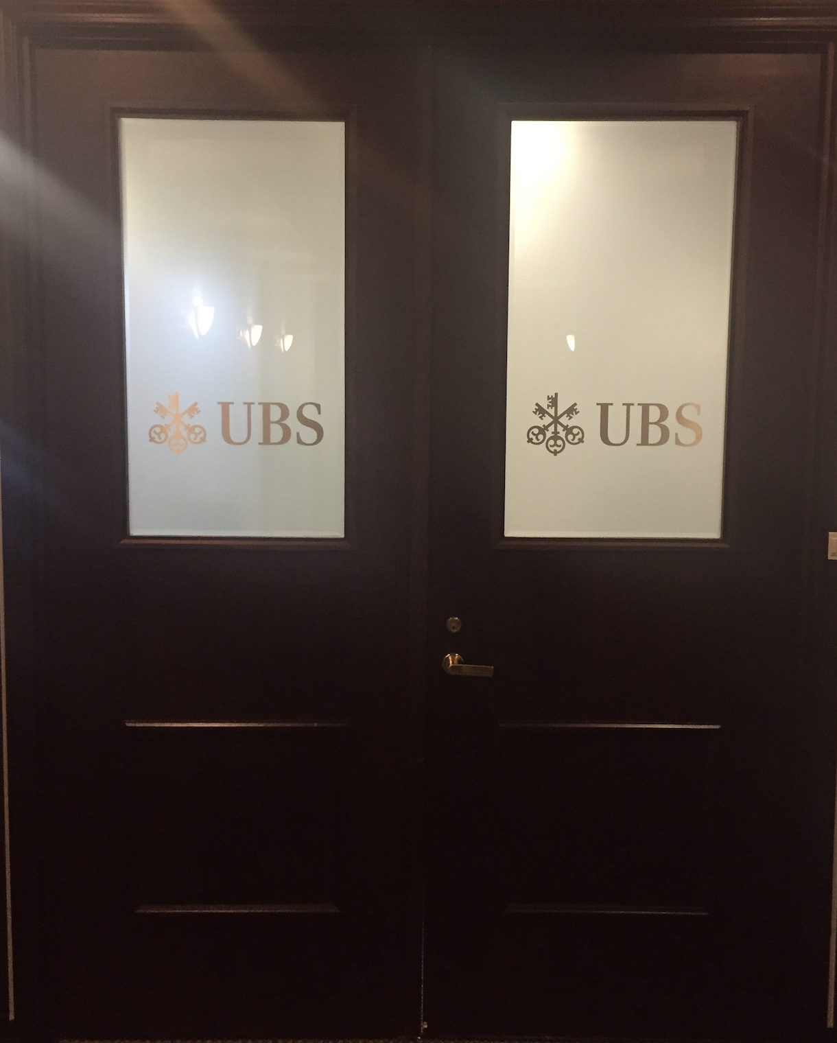 Frosted glass office door